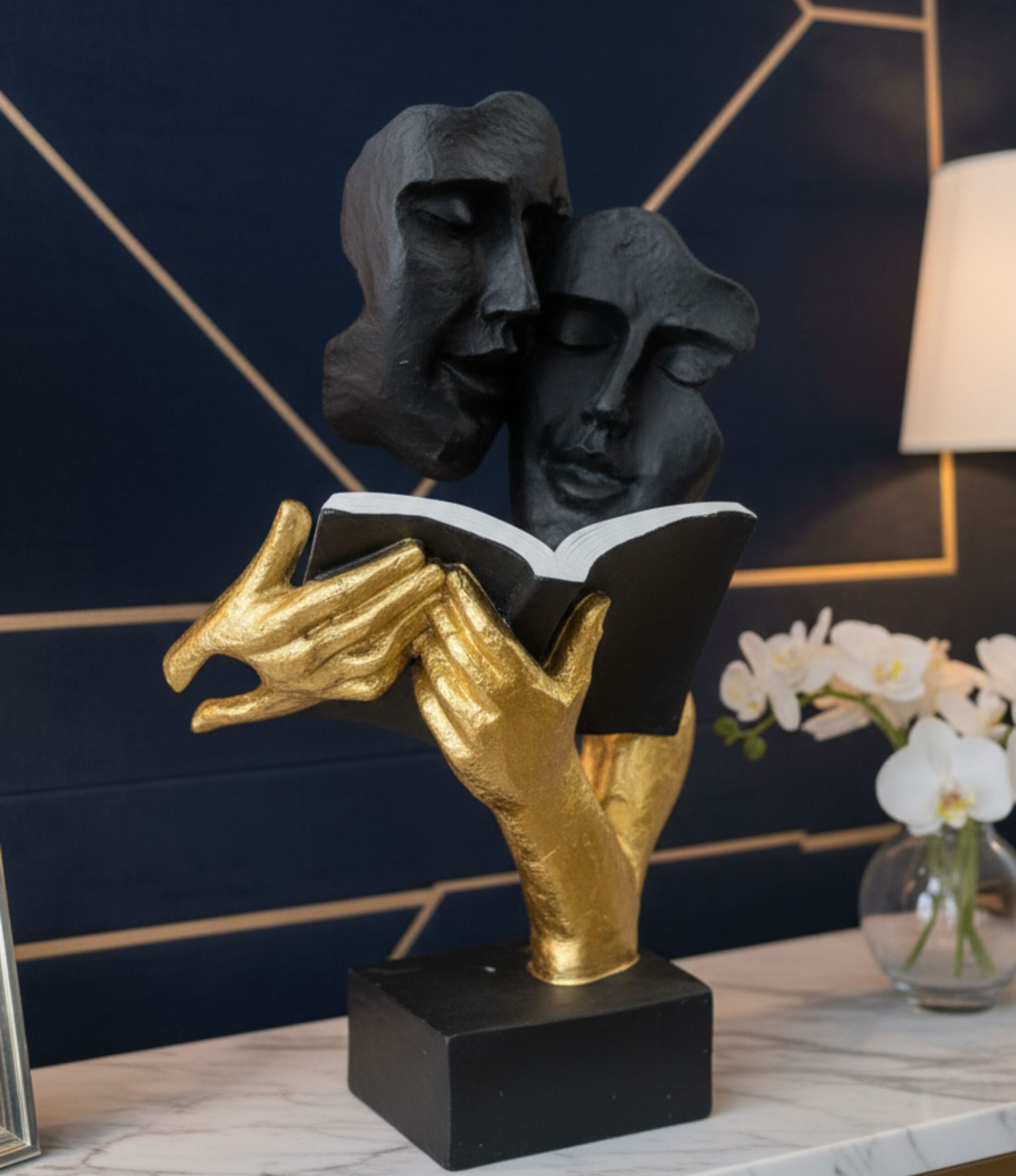 Golden Hands Love Reading Statue Golden Hands Love Reading Statue