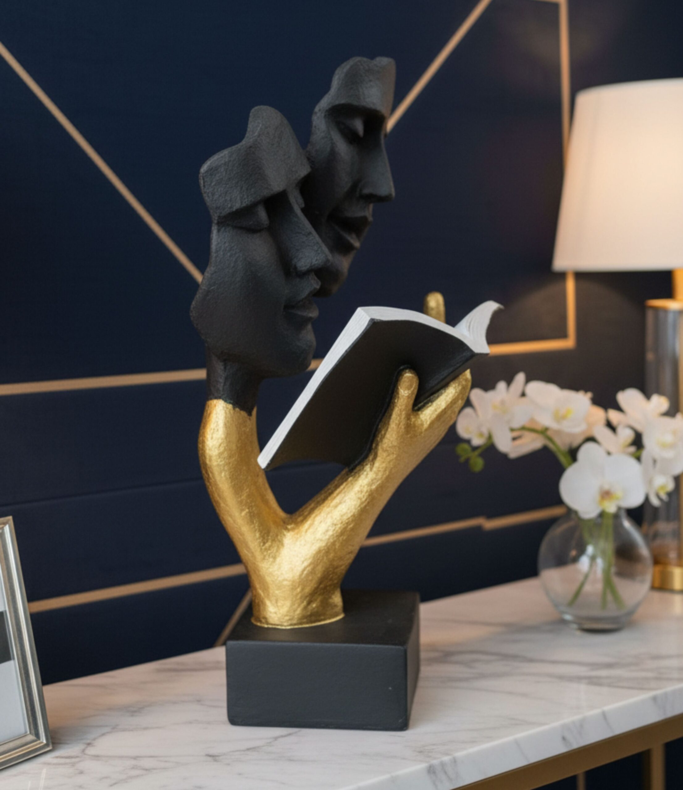 Golden Hands Love Reading Statue Golden Hands Love Reading Statue