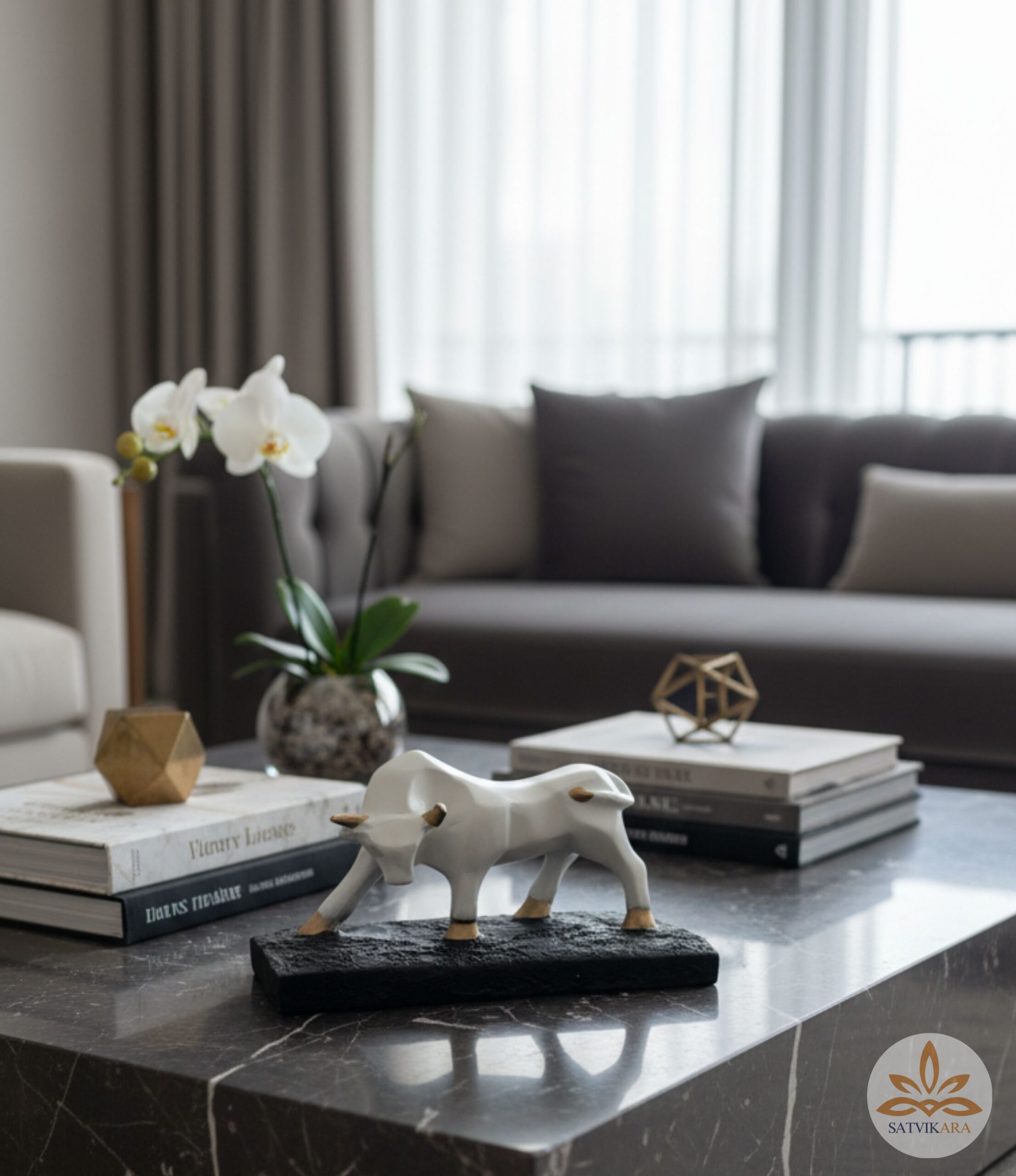 Majestic White Bull Showpiece Golden Accents Majestic White Bull Showpiece Golden Accents