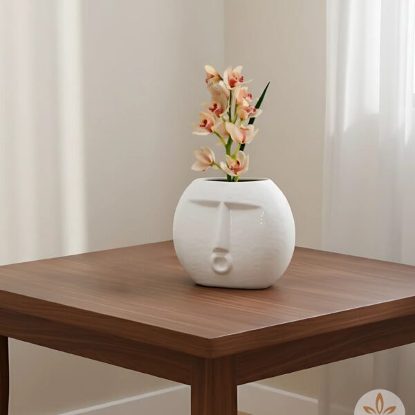 Minimalist White Face Ceramic Vase