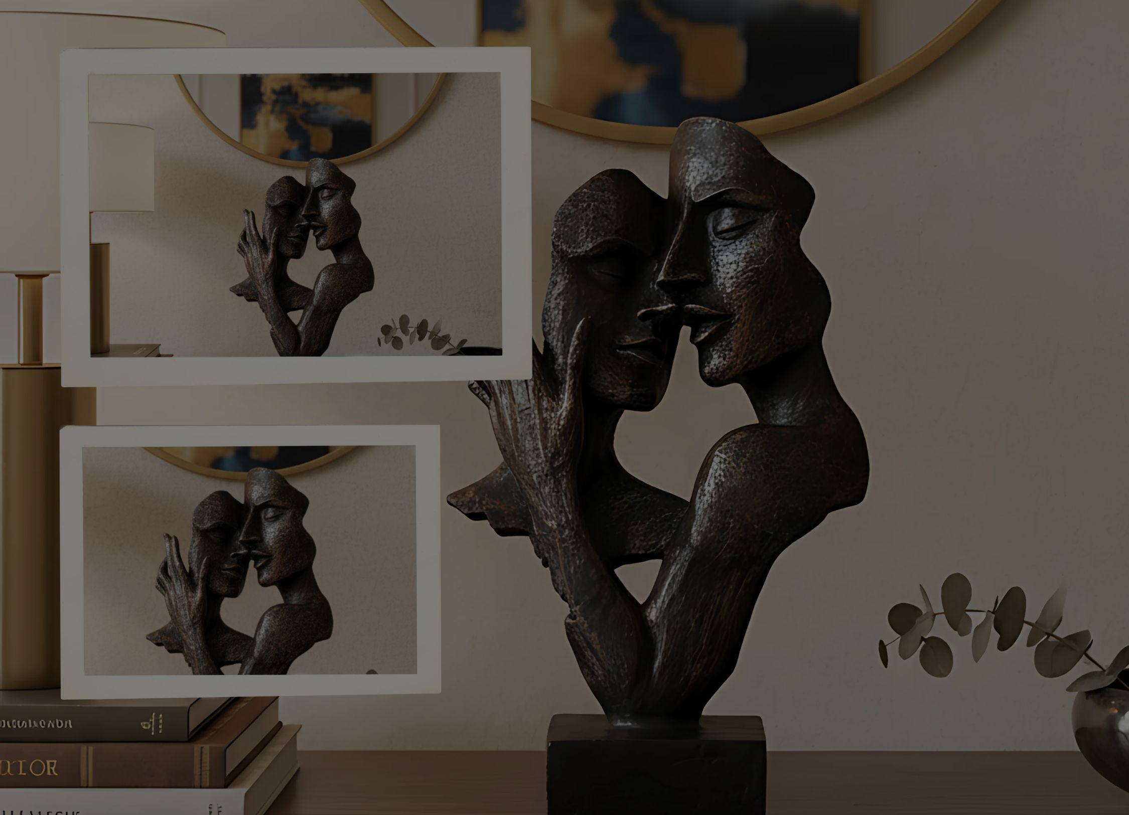 Elegant Abstract Romantic Couple Statue Elegant Abstract Romantic Couple Statue