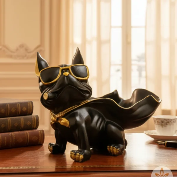 Black Super Bulldog Decor Showpiece