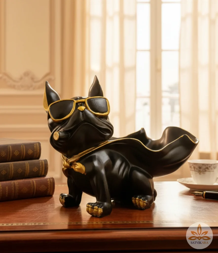 Black Super Bulldog Decor Showpiece