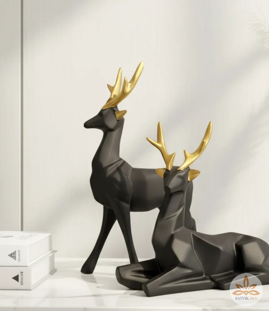 Deer Pair Sculpture Home Decor Art