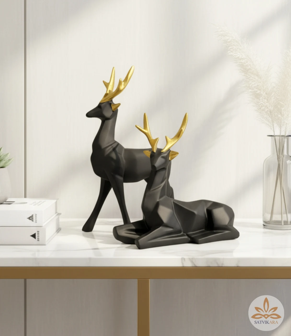 Deer Pair Sculpture Home Decor Art Deer Pair Sculpture Home Decor Art