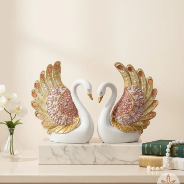Swan Couple Love Decor Showpiece