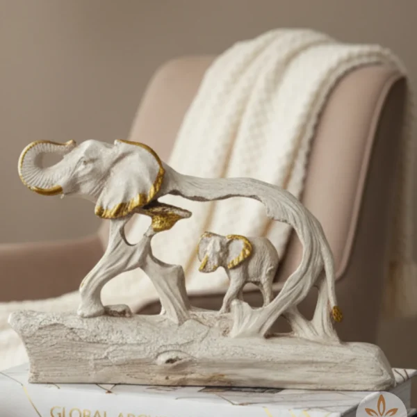 Elephant with Baby Figurine for Home Decor